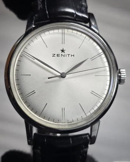 Zenith Elite 6150 42MM Silver Dial Leather Strap (03.2270.6150)