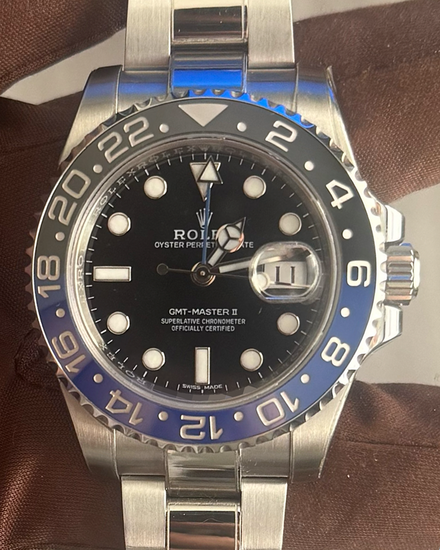 2016 Rolex GMT-Master II "Batman" 40MM Black Dial Oyster Bracelet (116710BLNR)