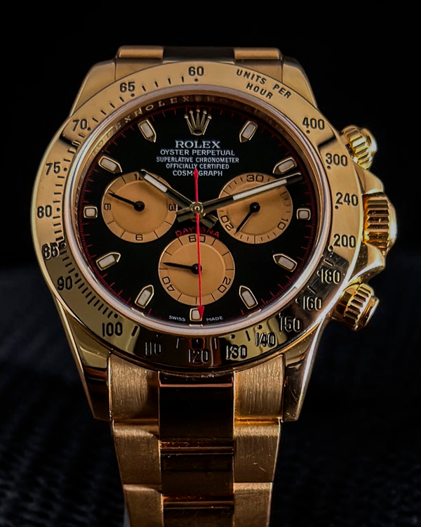 2015 Rolex Cosmograph Daytona 40MM Black Dial Yellow Gold Oyster Bracelet (116528)