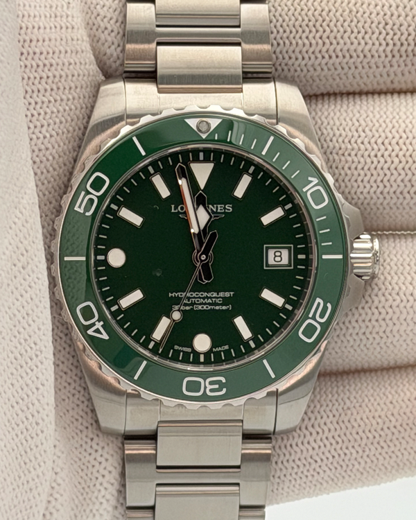 2026 Longines HydroConquest 39MM Green Dial Steel Bracelet (L3.779.4.06.6)