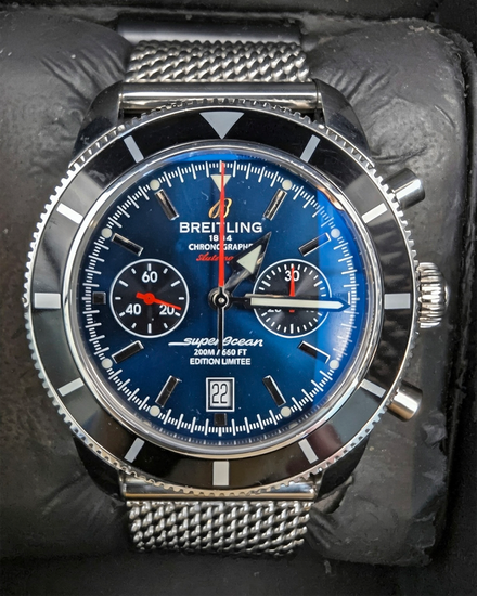 2011 Breitling Superocean Heritage II "125th Anniversary" L.E. 46MM Blue Dial Steel Strap (A2332024/C803)