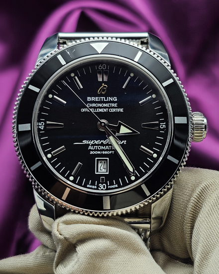 Breitling Superocean Heritage 46MM Black Dial Steel Bracelet (A17320)