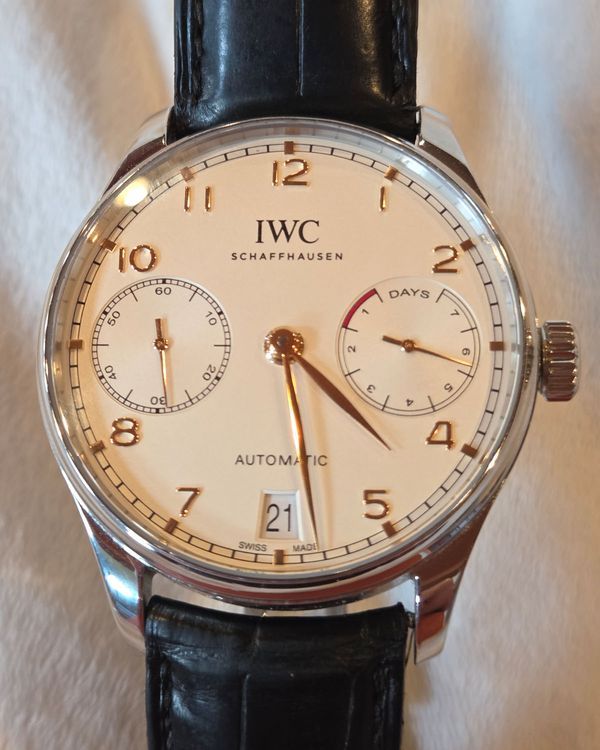 2021 IWC Schaffhausen Portugieser 42.3MM Silver Dial Leather Strap (IW500704)