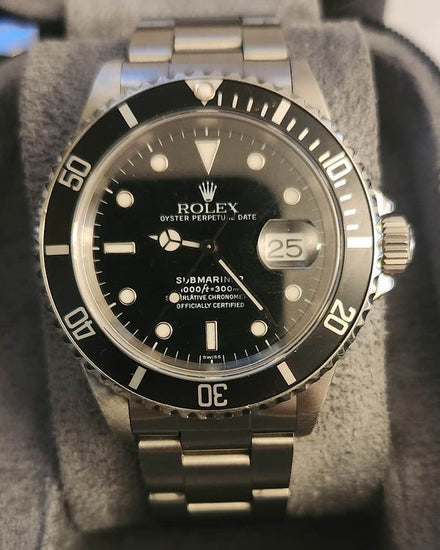 1999 Rolex Submariner Date 40MM Black "Swiss Only" Dial Oyster Bracelet (16610)