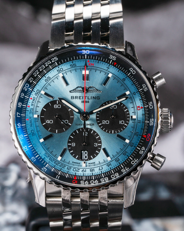 2025 Breitling Navitimer B01 43MM Ice Blue Dial Steel Bracelet (AB0138241C1A1)