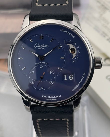 2023 Glashütte Original PanoMaticLunar 40MM Blue Dial Leather Strap (1-90-02-46-32-61)
