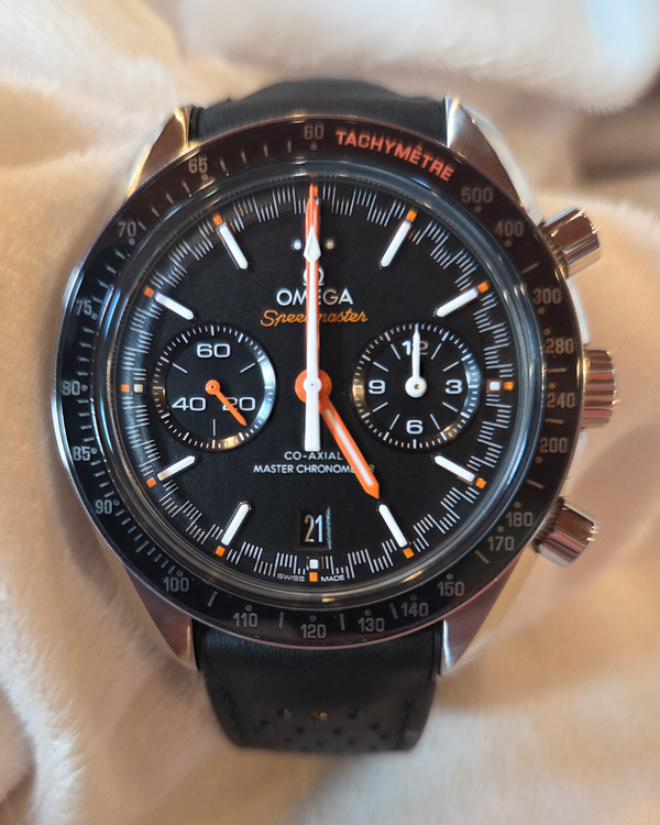 2024 Omega Speedmaster Racing 44.25MM Black Dial Leather Strap (329.32.44.51.01.001)