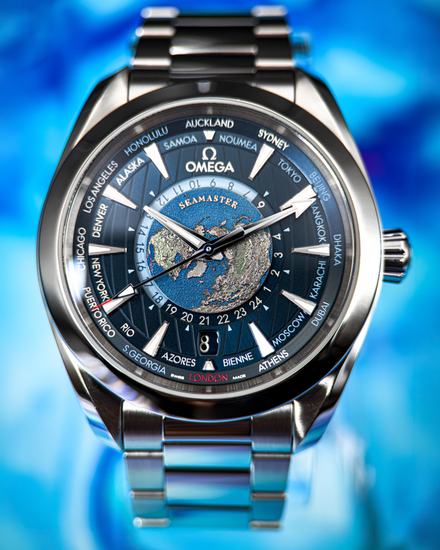 2025 Omega Seamaster Aqua Terra 150M Worldtimer 43MM Blue Dial Steel Bracelet (220.10.43.22.03.001)