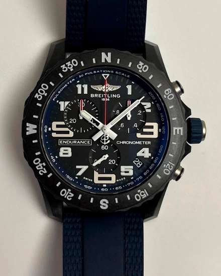 2025 Breitling Endurance Pro 44MM Quartz Black Dial Rubber Strap (X82310)