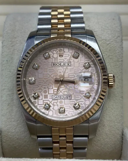 Rolex Datejust 36MM Pink "Jubilee" Dial Two-Tone Super Jubilee Bracelet (116231)