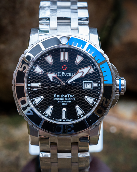 Carl F. Bucherer Patravi ScubaTec 44.6MM Black Dial Steel Bracelet (00.10632.23.33.21)