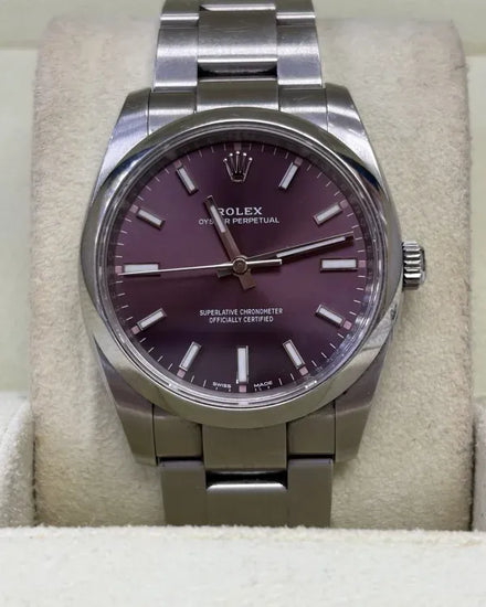 2016 Rolex Oyster Perpetual 34MM Grape Dial Oyster Bracelet (114200)