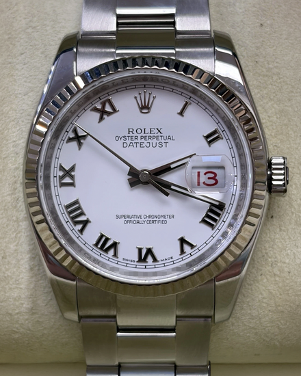Rolex Datejust 36MM White Dial Oyster Bracelet (116234)