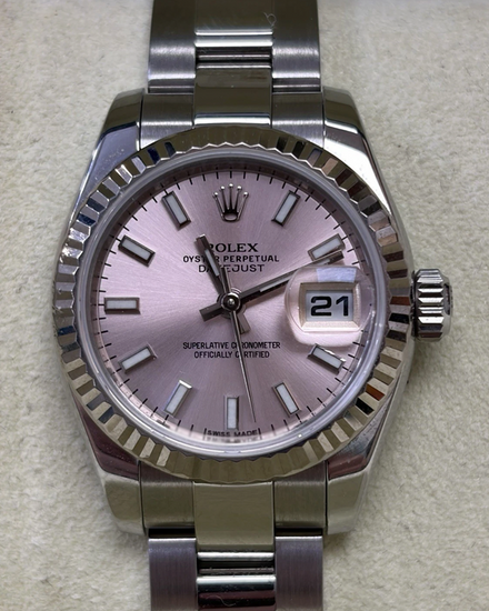 2016 Rolex Lady-Datejust 26MM Pink "Sundust" Dial Oyster Bracelet (179174)