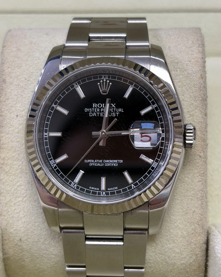 Rolex Datejust 36MM Black Dial Oyster Bracelet (116234)