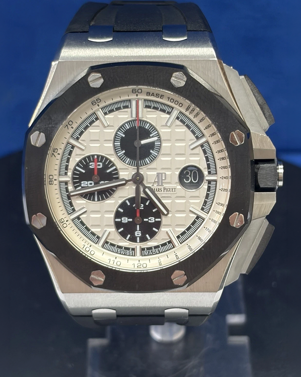 Audemars Piguet Royal Oak Offshore Chronograph 44MM White Dial Rubber Strap (26400SO.OO.A002CA.01)