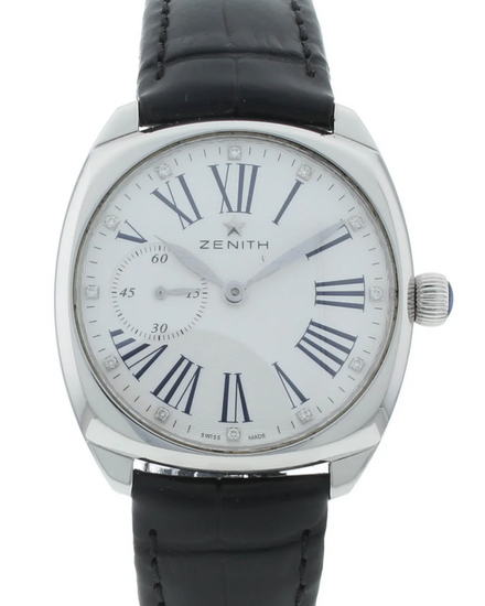 Zenith Star 33MM Silver Dial Leather Strap (03.1970.681)