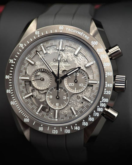 2025 Omega Speedmaster Dark Side of the Moon "Grey Side of the Moon" 44.25MM Skeleton Dial Rubber Strap (310.92.44.50.06.002)