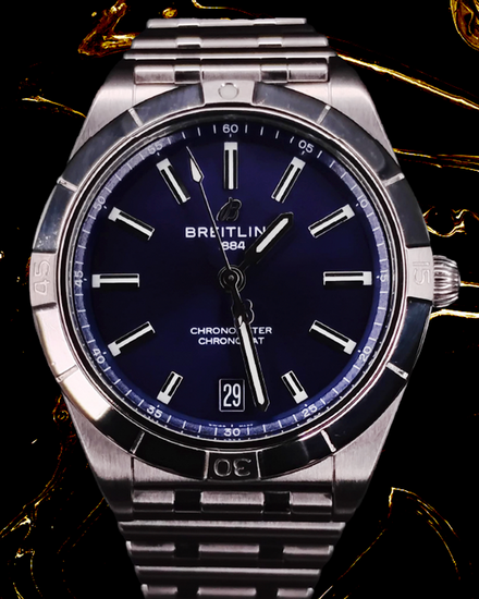 2021 Breitling Chronomat 36MM Blue Dial Steel Bracelet (A10380101C1A1)