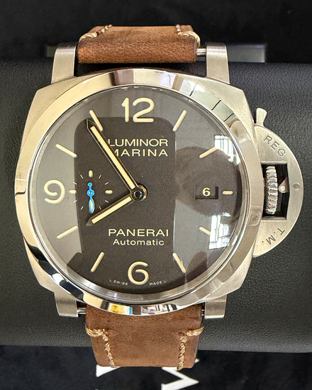 2015 Panerai Luminor 1950 3 Days 44MM Brown Dial Leather Strap (PAM01351)