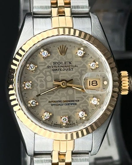 1987 Rolex Lady-Datejust 26MM Grey "Computer" Dial Two-Tone Jubilee Bracelet (69173)