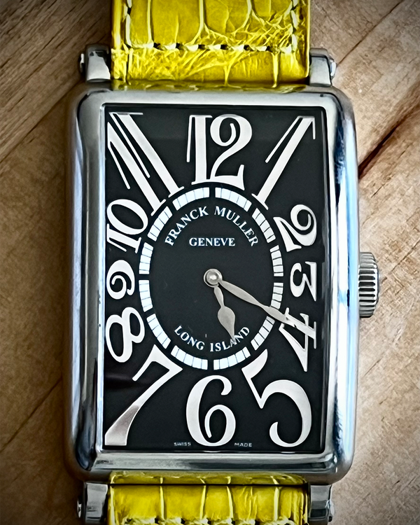 Franck Muller Long Island 35 x 50MM Black Dial Leather Strap (1300 SC REL AC)