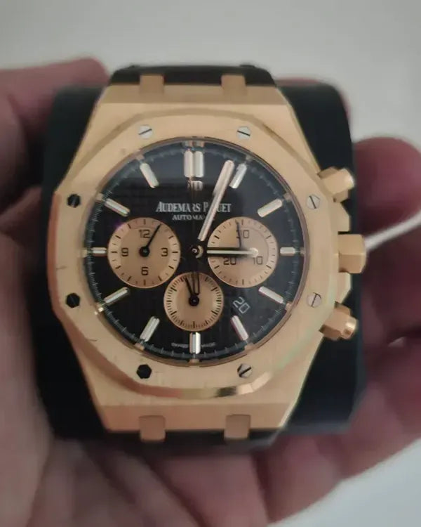 Audemars Piguet Royal Oak 41MM Black Dial Leather Strap (15400OR.OO.D002CR.01)
