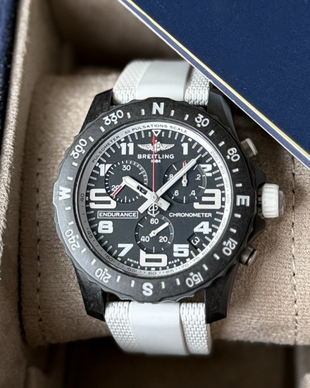 2025 Breitling Endurance Pro 44MM Quartz Black Dial Rubber Strap (X82310)