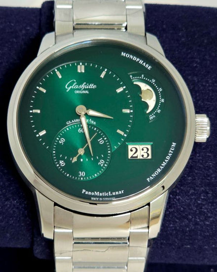 2024 Glashütte Original PanoMaticLunar 40MM Green Dial Steel Bracelet (1-90-02-13-32-70)