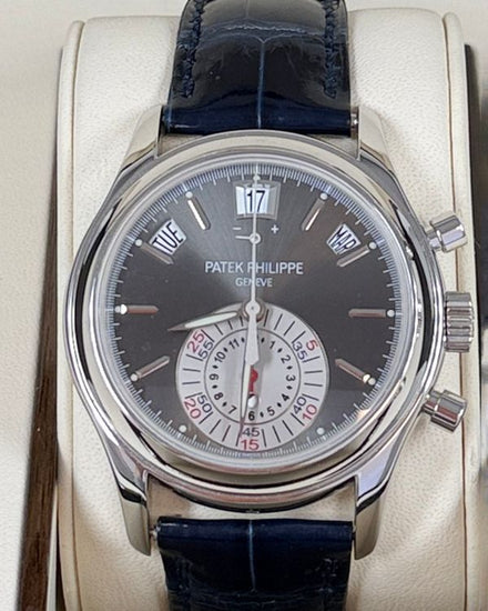 2007 Patek Philippe Annual Calendar Chronograph 40.5MM Grey Dial Leather Strap (5960P-001)