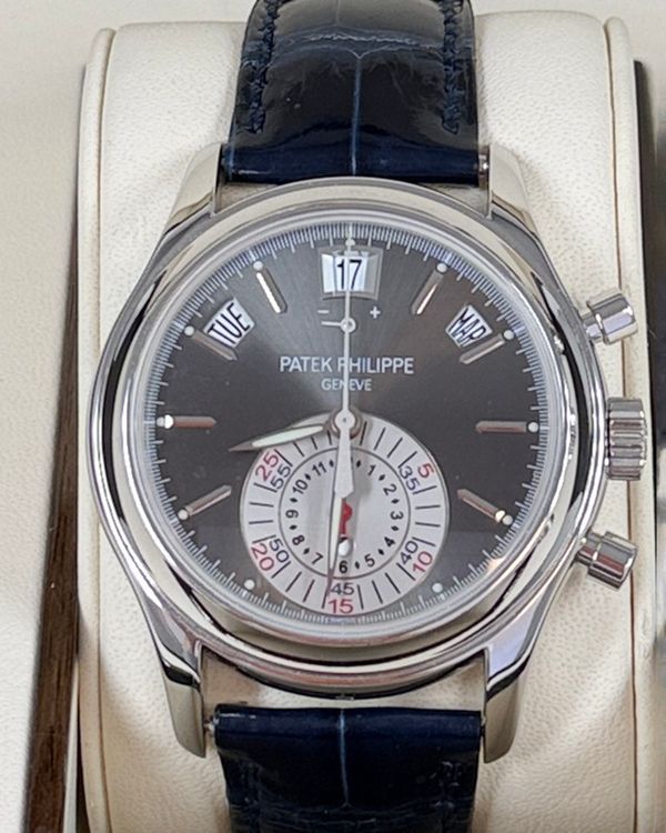 2007 Patek Philippe Annual Calendar Chronograph 40.5MM Grey Dial Leather Strap (5960P-001)
