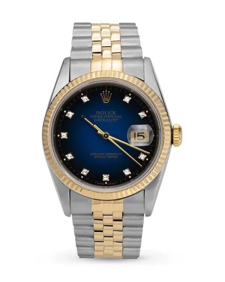 Rolex Datejust 36MM Blue "Vignette" Dial Two-Tone Jubilee Bracelet (16233)