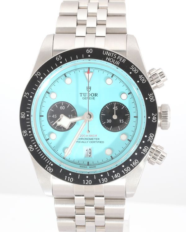 No Reserve - 2025 Tudor Black Bay Chronograph "Flamingo" 41MM Turquoise Dial Steel Bracelet (79360)