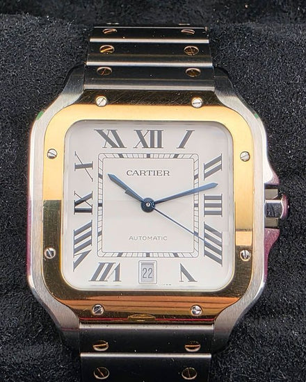 2023 Cartier Santos De Cartier 39.8MM White Dial Two-Tone Bracelet (W2SA0009)