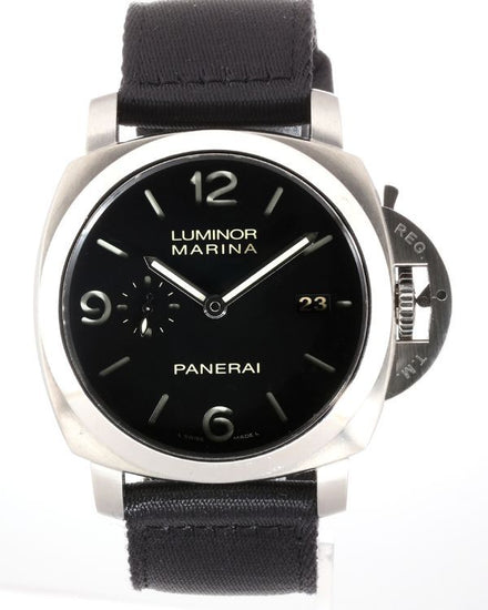 No Reserve - 2013 Panerai Luminor Marina 1950 3 Days 44MM Black Dial Textile Strap (PAM00328)
