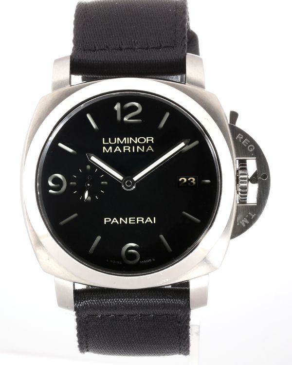 No Reserve - 2013 Panerai Luminor Marina 1950 3 Days 44MM Black Dial Textile Strap (PAM00328)