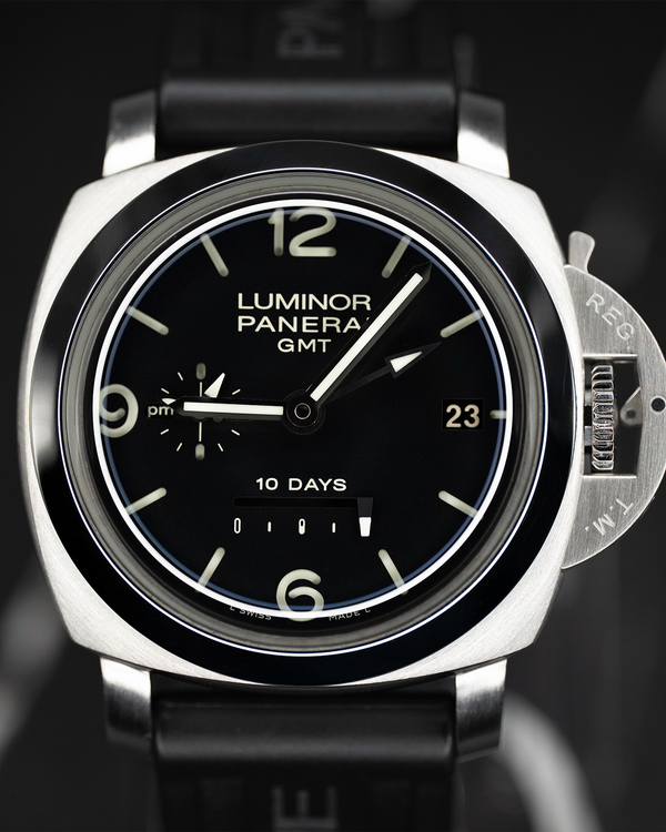 2013 Panerai Luminor 1950 10 Days GMT L.E. 44MM Black Dial Rubber Strap (PAM00270)