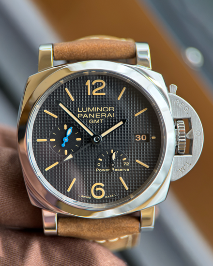 2021 Panerai Luminor 1950 3 Days GMT 42MM Black Dial Leather Strap (PAM01537)
