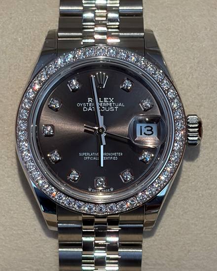 2026 Rolex Lady-Datejust 28MM Rhodium Dial Jubilee Bracelet (279384RBR)
