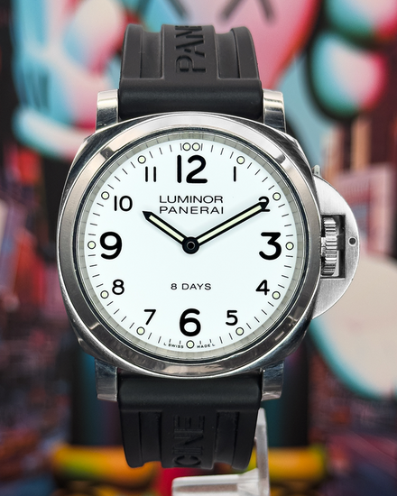 2018 Panerai Luminor Base 8 Days 44MM White Dial Rubber Strap (PAM00561)
