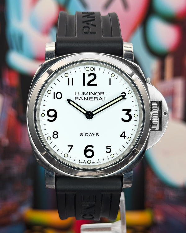 2018 Panerai Luminor Base 8 Days 44MM White Dial Rubber Strap (PAM00561)