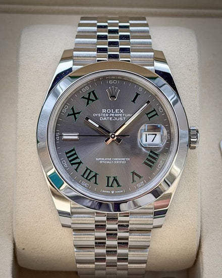 No Reserve - 2026 Rolex Datejust "Wimbledon" 41MM Slate Dial Jubilee Bracelet (126300)