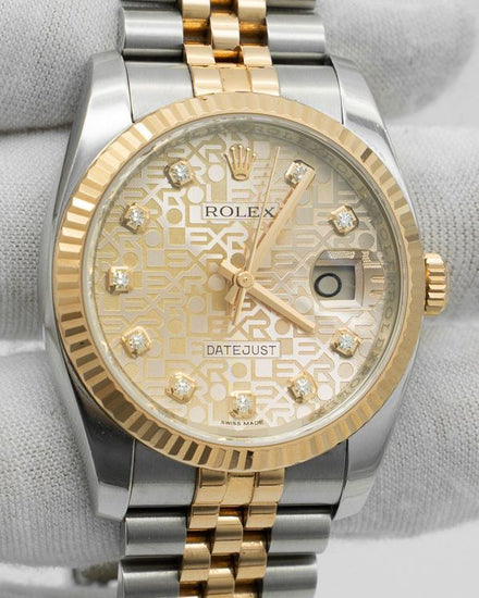 2013 Rolex Datejust 36MM Champagne "Jubilee Motif" Dial Two-Tone Jubilee Bracelet (116231)