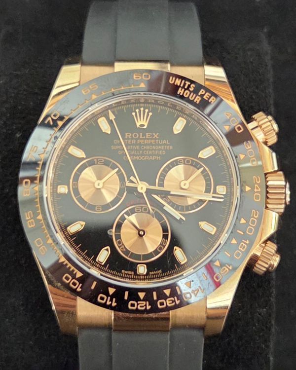 2021 Rolex Cosmograph Daytona 40MM Black Dial Rubber Strap (116515LN)