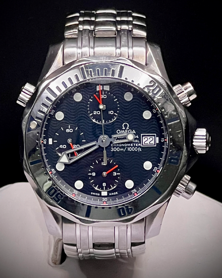 No Reserve - 2005 Omega Seamaster Diver 300M 41.5MM Blue Dial Steel Bracelet (2598.80.00)