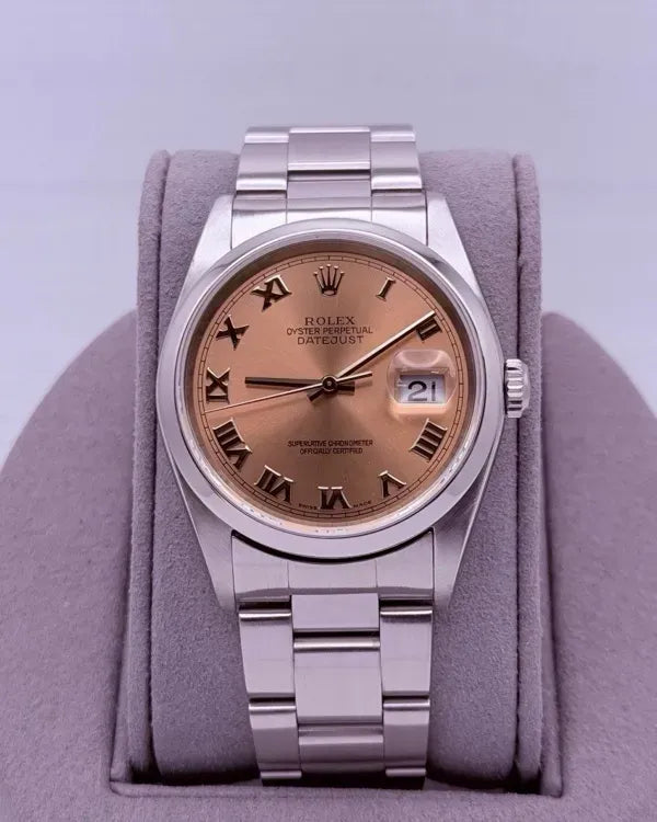 Rolex Datejust 36MM Salmon Dial Oyster Bracelet (16220)
