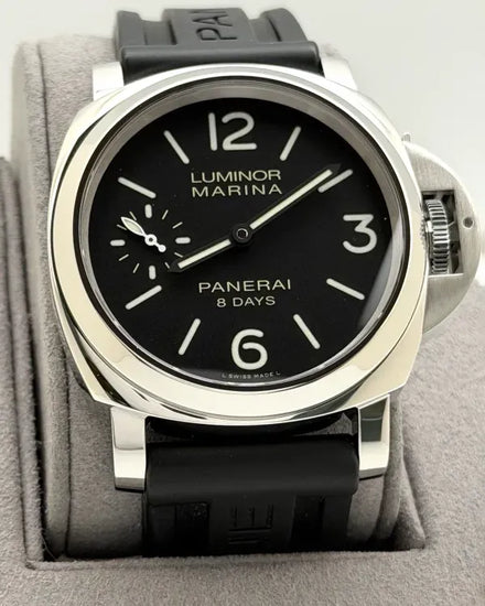 Panerai Luminor Marina 8 Days 44MM Black Dial Rubber Strap (PAM00510)