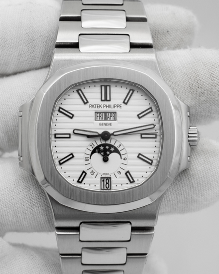 Patek Philippe Nautilus Annual Calendar 40.5MM White Dial Steel Bracelet (5726/1A-010)