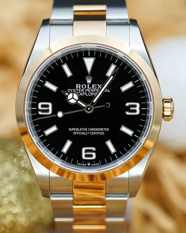 No Reserve - 2022 Rolex Explorer 36MM Black Dial Two-Tone Oyster Bracelet (124273)