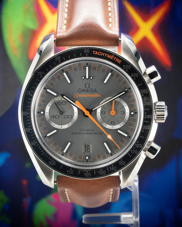 2025 Omega Speedmaster Racing 44.25MM Grey Dial Aftermarket Leather Strap (329.32.44.51.06.001)
